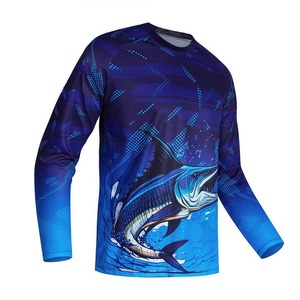 Camisa de Pesca Impermeable de Poliéster 100% con Estampado Digital Personalizado al por Mayor, Manga Larga, Protección UPF50+ - Product Image 1