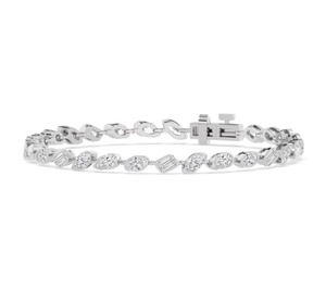 Bracelet tennis en or rose 9K avec diamants de laboratoire, formes fantaisie mélangées, sertissage clos, luxe pour femme - Product Image 6