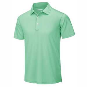 <b>Men's</b> Solid <b>Green</b> Short Sleeve <b>Polo</b> <b>Shirt</b> Oxford Woven Casual Style - Product Image 2