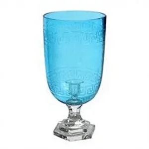 Jarrón de Cristal Azul para Mesa con Diseño de Relieve Griego, Estilo Art Deco, para Compromiso, Diwali, Hecho a Mano, Ecológico, Pieza Decorativa - Product Image 2