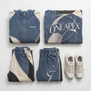 Ensemble de survêtement en polaire pour femmes, veste à capuche zippée, pantalon large, tenue décontractée streetwear, ensemble deux pièces, vêtements de sport ONEAPEX, style tendance - Product Image 6