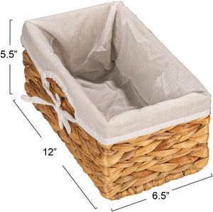 Panier de rangement multifonctionnel écologique en jacinthe d'eau Viettimecraft avec doublure et poignée pour le linge, fabriqué à Hanoï, modèle - Product Image 1