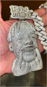 Collier pendentif personnalisé avec visage incrusté de pierres VVS, bijoux hip-hop, chaîne cubaine, cadeau personnalisé pour homme pour les fêtes - Product Image 2