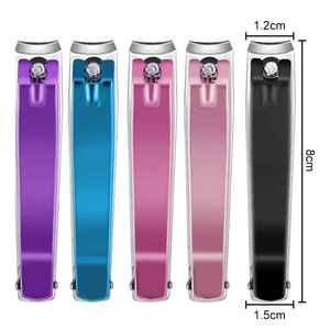 Vente en gros de coupe-ongles colorés en acier inoxydable à lame courbée, type ciseaux épais, pour ongles des pieds et des mains, avec logo personnalisé - Product Image 2