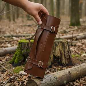 Ensemble de couteaux de chef en acier au carbone sur mesure de haute qualité, 7 pièces, manches ambidextres en os, finition polie, étui en cuir - Product Image 6