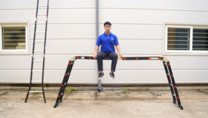 บันไดพับอลูมิเนียม VIETLADDERS NVLG-45 แบบ 4 ตอน 4x6 ขั้น ดีไซน์ปรับได้หลายตำแหน่ง สำหรับใช้งานในอุตสาหกรรม บ้าน และซูเปอร์มาร์เก็ต - Product Image 5