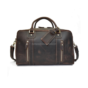 Bolsa de Viaje Plegable de Cuero Genuino con Cierre de Cremallera, Ligera, Impermeable, Almacenamiento, Logotipo Personalizado, Proveedor OEM al por Mayor - Product Image 1