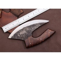 Couteau de chef Ullu en acier carbone forgé à la main, manche en bois, lame de 8-9,9 pouces, style moderne, ambidextre, écologique, extra tranchant