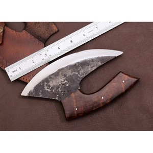 Cuchillo de Chef Ullu de Acero al Carbono Forjado a Mano, Mango de Madera, Hoja de 8-9.9 Pulgadas, Estilo Moderno, Ambidiestro, Ecológico, Extra Afilado - Product Image 5