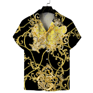 Chemise hawaïenne à imprimé chat, motif abstrait, manches courtes, ample et surdimensionnée, chemise décontractée d'été pour hommes et femmes - Product Image 3