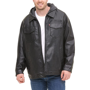 Stylish <b>Men</b> Leather <b>Jacket</b> Casual Slim Fit Leather Coat <b>Lightweight</b> Motorcycle <b>Jacket</b> for Daily Wear and Travel - Product Image 4