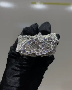 Lab Grown Diamond Shark <b>Ring</b> White Gold Statement <b>Ring</b> Iced Out Hip Hop Luxury Jewelry For <b>Men</b> Unisex Gift Style - Product Image 1