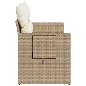 Sofá de Jardín Plegable Mediano en Ratán Sintético PE Beige con Acero con Recubrimiento en Polvo, Muebles Duraderos y Elegantes - Product Image 6