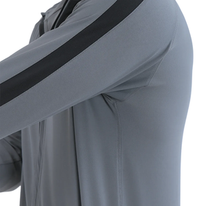 Conjunto Deportivo Casual de Dos Piezas para Hombre, Color Gris con Bloques de Color, Sudadera con Media Cremallera y Manga Larga, Bolsillos Laterales - Product Image 6