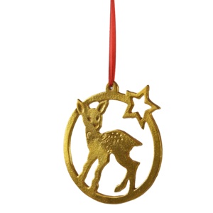 Fresh Arrivals Christmas Ornaments Modern Design Deer Shape Metal Christmas <b>Hanging</b> With <b>Star</b> Gold Finishing - Product Image 1