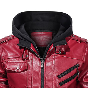 Chaqueta de Cuero de Vaca Estilo Clásico para Invierno, Cuello Alto, Capucha, Color Personalizado para Hombre, Impermeable y de Secado Rápido - Product Image 5