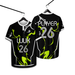 Camisetas de Fútbol Personalizables para Hombre, Estilo Clásico Vintage, Cierre de Botones, 100% Poliéster Malla Antibacteriana, Manga Corta - Product Image 3