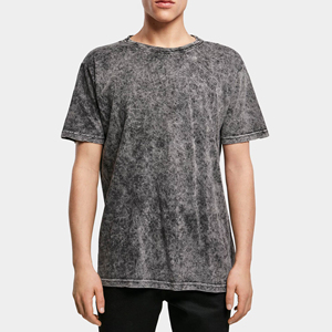 T-shirt vintage délavé à l'acide, coupe ajustée, en jersey, grande taille pour hommes, 100% coton, streetwear décontracté, écologique, respirant - Product Image 3