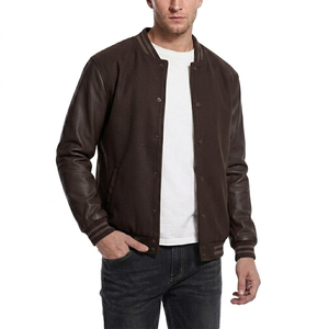 Veste universitaire pour homme de haute qualité, imperméable et coupe-vent, avec patchwork enduit et logo brodé personnalisé, sans taxes aux États-Unis, vente en gros - Product Image 2