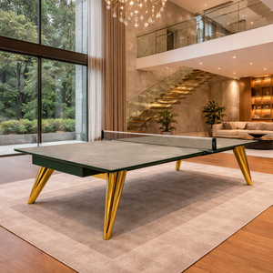 Ensemble de table d'intérieur de luxe moderne et écologique Gusto Neolith avec plateau en pierre et pieds en métal, durable, pour la maison et les clubs, inclut une filetage - Product Image 4