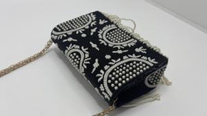 Elegant Fashion Square Beaded Fringe Shoulder Bag Embroidered Evening Purse for <b>Wedding</b> Party Cocktail and Events - Product Image 5
