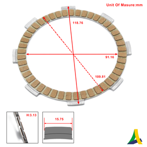 Nouvel ensemble de disques d'embrayage semi-métalliques Alpha-trans (4 pièces/ensemble) pour moto BIZ100/C100 98 à 05 - Product Image 3