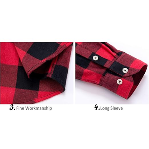 เสื้อเชิ้ตผู้ชายแขนยาวทรงปกติ ลายสก็อต ผ้าแฟลนเนล สวมใส่สบายๆ สำหรับทุกวันและกิจกรรมกลางแจ้ง - Product Image 5
