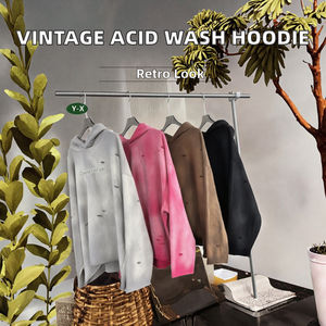 Sudadera con Capucha Unisex de Invierno de Alta Calidad, Tejido Grueso de Felpa, Poliéster/Algodón, Estampado Vintage Personalizado, Lavado Ácido, Corte Regular - Product Image 2