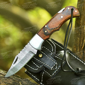 Cuchillo Plegable de Acero de Damasco de Alta Calidad con Cobre, Cuchillo de Bolsillo para Camping, Supervivencia y Uso Diario - Product Image 3