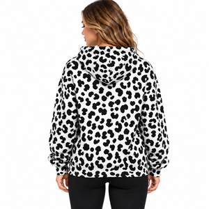 Sudadera con Capucha Personalizada para Mujer, Estampado Animal, Sudadera de Forro Polar con Estampado de Leopardo, Sudadera Holgada con Capucha, Sudadera Cálida de Invierno, Sudadera Personalizada para Mujer - Product Image 2