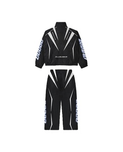 Conjunto deportivo unisex de nailon con estampado reflectante, cortavientos, transpirable, con cremallera completa, conjunto de jogger, conjunto de ropa urbana personalizada. - Product Image 2