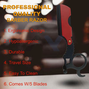 Navajas de Afeitar Profesionales para Hombre, Kit de Navajas de Afeitar Rectas para Afeitado Preciso, Navajas de Seguridad para Barba - Product Image 4