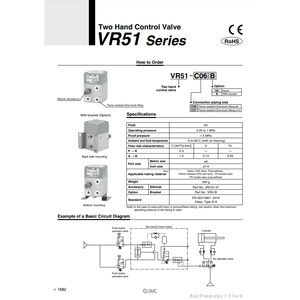 VR51-C07 de soupape de commande pneumatique SMC à deux mains - Product Image 1