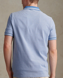 Polo en coton uni bleu clair haute performance pour homme, manches courtes, décontracté, tricoté, respirant, coupe classique, faible MOQ, collection 2026 en promotion - Product Image 5