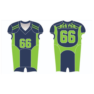 Camiseta de Fútbol Americano Personalizada para Hombre, Cuello en V, Sublimada, Número de Jugador 66, Uniforme de Poliéster que Absorbe la Humedad - Product Image 1