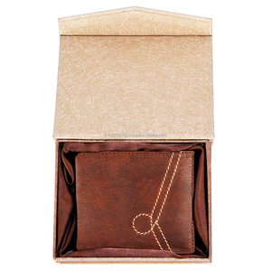 Porte-cartes RFID court en cuir véritable pour hommes, portefeuilles à fermeture ouverte, doublure en polyester, emballage de boîte-cadeau personnalisé, vente en gros - Product Image 2