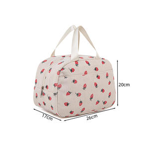 Sac à déjeuner en velours côtelé imprimé / Sac de pique-nique d'extérieur - Product Image 2