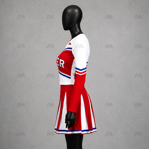 Uniforme de cheerleading personnalisé avec logo imprimé sur le devant, pour femmes adultes, en spandex et polyester, sublimation, tenue de cheerleading OEM ODM en gros - Product Image 2