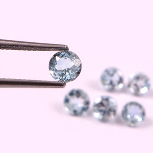 Lot en gros de pierres précieuses naturelles en aquamarine taillées et facettées, calibrées, qualité AAA++, certifiées par un tiers, pour la fabrication de bijoux, 6x6 mm - Product Image 2