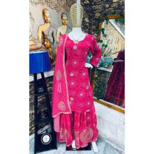 Hermoso Conjunto de Ropa India y Pakistaní para Fiesta, Top, Pantalón y Dupatta - Product Image 2