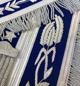 Premium Blue Masonic Apron with Elegant Embroidery Freemason Lodge Regalia Adjustable Waist Belt - Product Image 6