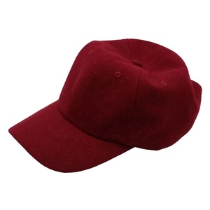Casquette personnalisée à 6 panneaux, visière incurvée, coupe ample, mélange de laine, sangle en cuir, boucle métallique, casquette non structurée style papa - Product Image 1