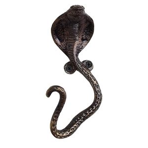 Handcrafted Cast Iron Cobra Snake Wall <b>Hook</b> Rustic <b>Decorative</b> <b>Coat</b> Hat Towel Mug Key Holder Vintage Animal Wall Mount <b>Hook</b> - Product Image 1