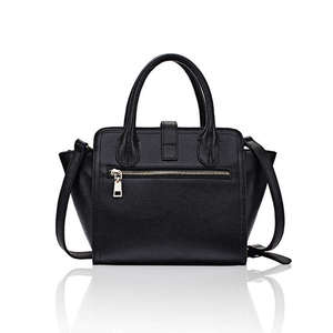 Bolso Tote de Cuero Negro para Mujer, Bolso de Hombro Cruzado con Cierre de Cremallera, Gran Capacidad, Bolso de Moda - Product Image 3