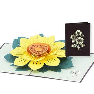 Tarjeta de felicitación 3D Pop Up, colección Sun Flower, tarjetas de felicitación 3D, tarjetas de felicitación hechas a mano, tarjeta 3D Pop Up para ocasiones especiales - Product Image 3