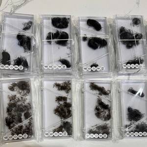 Extensions de cils pré-faits en gros pour fournisseurs, 3D-20D, en fibres synthétiques faites à la main, base pointue, volume naturel, noir mat doux - Product Image 6