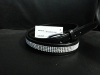 Ceintures de cavalier en cuir vintage Crystal Bling avec boucle en cuivre