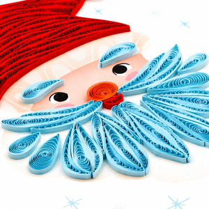 Carte de vœux de Noël en quilling Père Noël en gros, faite à la main, de haute qualité, fabricant OEM/ODM, papeterie, carte cadeau - Product Image 3