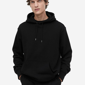 Sweat-shirts à capuche oversize unisexe, mode, couleur unie rouge, noir, gris, automne-hiver, polaire, logo sur le devant, poche sur la hanche, 100% coton - Product Image 4