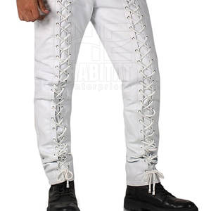 กางเกงหนังผู้ชายคุณภาพสูง สไตล์ลำลอง สีพื้น ขายดี กางเกงหนังผู้ชายแนวสตรีทแวร์ - Product Image 3